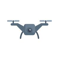 Modern quadcopter drone taking pictures while flying vector