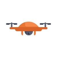 Modern orange drone hovering and recording video footage vector