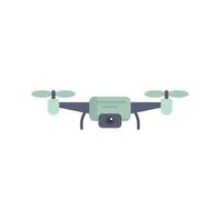 Modern drone hovering and recording with its camera vector