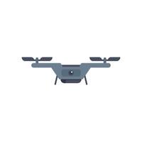 Modern blue drone hovering with camera taking photos vector