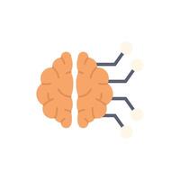 Artificial intelligence is learning and connecting the brain with data vector