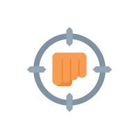 Clenched fist in target showing concept of fighting for goal vector