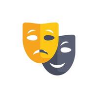 Comedy and tragedy theater masks expressing different emotions vector