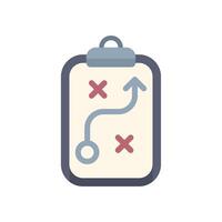 Clipboard showing strategic planning with arrows and checkpoints vector