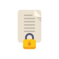 Yellow lock securing important confidential data file document vector