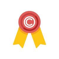 Copyright symbol with ribbon protecting intellectual property rights vector
