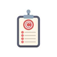 Copyright document with clipboard and copyright sign icon vector