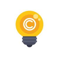 Copyright protection of intellectual property represented by light bulb icon vector