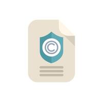Copyright document with shield icon protecting content vector