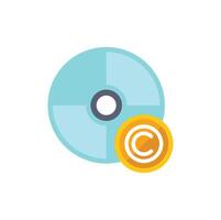 Copyright symbol protecting a cd rom with digital content vector