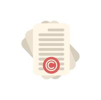 Copyright document with copyright symbol logo protecting intellectual property vector