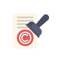 Copyright stamp being applied to document vector