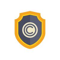 Copyright shield protecting original content and intellectual property vector