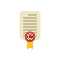Copyright certificate with wax seal protecting document vector