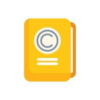 Yellow book showing copyright symbol for intellectual property protection vector