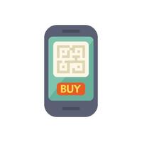 Smartphone showing qr code for making online payment vector