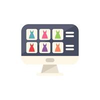 Computer screen displaying an online shop website selling dresses vector