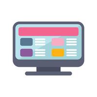 Modern desktop computer displaying website design interface vector
