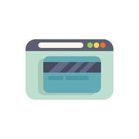 Internet browser displaying credit card information securely vector