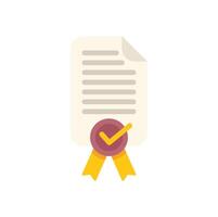Official document with signature and ribbon showing validation vector