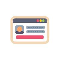 Online registration form being filled on computer screen vector