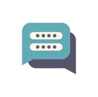 Speech bubble showing hidden password with covered dots for online security vector
