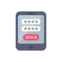 Smartphone displaying login form for website or app access vector