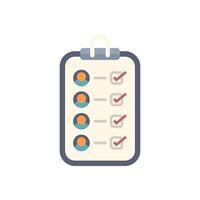 Clipboard showing customer survey with check marks for market research vector