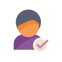 Concept of validation with a person and a checkmark vector