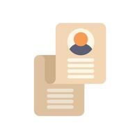 Stack of curriculum vitae with candidate profile for job interview vector
