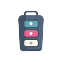 Car key fob showing lock unlock and trunk buttons icon vector