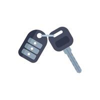 Car key with remote control keyless entry fob hanging on ring vector