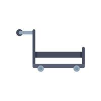 Empty platform hand truck with four wheels standing still vector