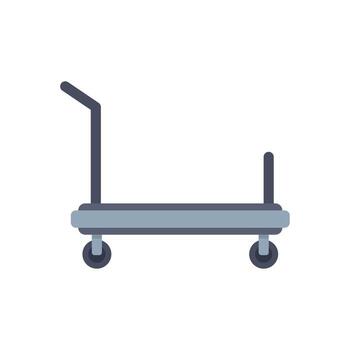 Empty platform trolley with handle on white background vector