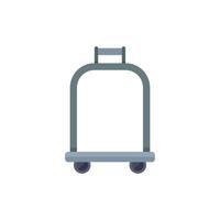 Empty luggage cart waiting for suitcases at hotel check in vector