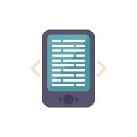 Smartphone displaying e book page turning effect illustration vector