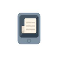 Smartphone displaying electronic book with folded corner vector