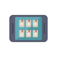 Smartphone displaying files with bookmarks for easy access vector