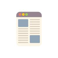 Website layout showing internet webpage content vector