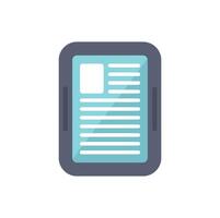 Electronic book reader displaying text on white background vector