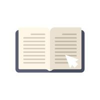 Open book receiving mouse click representing online education vector