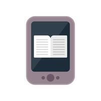 Smartphone displaying open book for digital reading experience vector