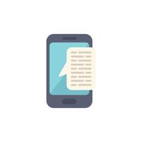 Smartphone displaying incoming sms chat bubble notification vector