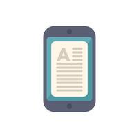 Mobile phone showing digital book for e reading experience vector