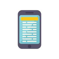 Smartphone displaying lines of text on its screen vector