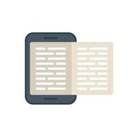 Smartphone displaying open book with text for e reading experience vector