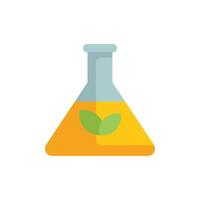 Erlenmeyer flask containing green chemical substance symbolizing nature vector