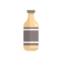 Glass bottle containing sparkling water in flat design style vector