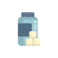 Artificial sweetener tablets spill out of plastic bottle container vector