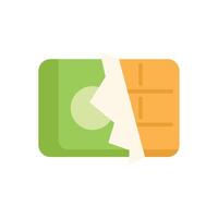 Green banknote torn in half revealing empty wallet vector